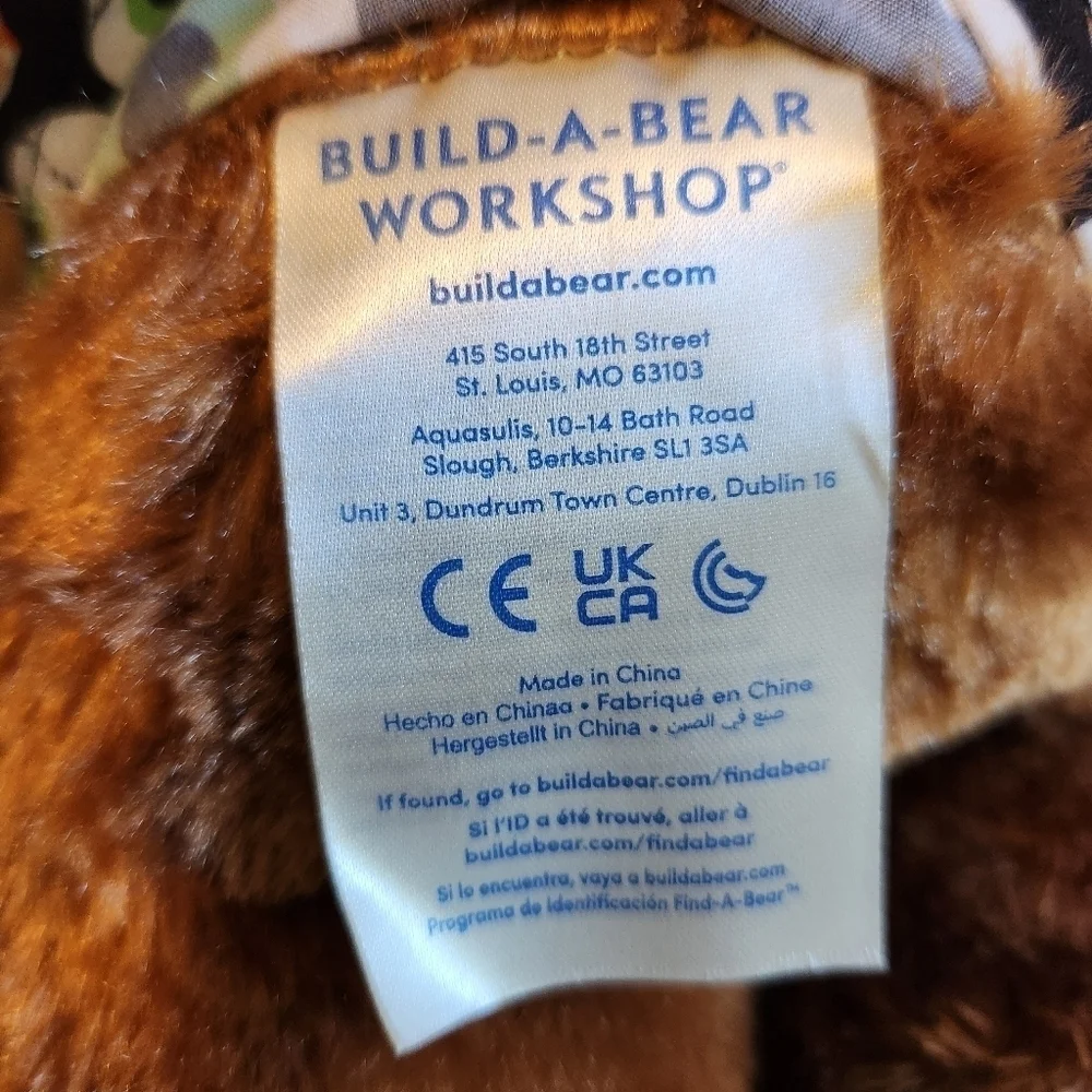 Build A Bear Happy Birthday Bear Brown BAB with Button Down Dress Shirt 16